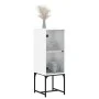 Armario auxiliar con puerta de vidrio blanco 35x37x100 cm de , Aparadores - Ref: Foro24-836553, Precio: 45,58 €, Descuento: %