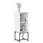 Armario auxiliar con puerta de vidrio blanco 35x37x100 cm de , Aparadores - Ref: Foro24-836553, Precio: 45,93 €, Descuento: %
