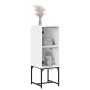 Armario auxiliar con puerta de vidrio blanco 35x37x100 cm de , Aparadores - Ref: Foro24-836553, Precio: 45,58 €, Descuento: %