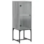 Armario auxiliar con puerta de vidrio gris Sonoma 35x37x100 cm de , Aparadores - Ref: Foro24-836558, Precio: 51,90 €, Descuen...