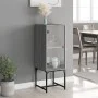 Armario auxiliar con puerta de vidrio gris Sonoma 35x37x100 cm de , Aparadores - Ref: Foro24-836558, Precio: 51,90 €, Descuen...
