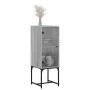 Armario auxiliar con puerta de vidrio gris Sonoma 35x37x100 cm de , Aparadores - Ref: Foro24-836558, Precio: 51,90 €, Descuen...