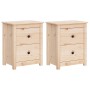 Mesitas de noche 2 uds madera maciza de pino 50x35x61,5 cm de vidaXL, Mesitas de noche - Ref: Foro24-813680, Precio: 117,56 €...