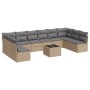 Set de sofás de jardín 11pzas con cojines ratán sintético beige de , Conjuntos de jardín - Ref: Foro24-3249938, Precio: 655,9...