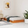 Estructura de cama madera maciza pino marrón cera 100x200 cm de , Camas y somieres - Ref: Foro24-844430, Precio: 112,74 €, De...