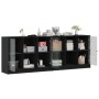 Estantería con puertas madera de ingeniería negro 204x37x75 cm de , Librerías y estanterías - Ref: Foro24-3206532, Precio: 20...