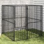 Corralito para perros con 4 paneles acero galvanizado negro de , Casetas para perros - Ref: Foro24-172210, Precio: 102,80 €, ...