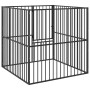 Corralito para perros con 4 paneles acero galvanizado negro de , Casetas para perros - Ref: Foro24-172210, Precio: 102,80 €, ...