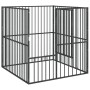 Corralito para perros con 4 paneles acero galvanizado negro de , Casetas para perros - Ref: Foro24-172210, Precio: 102,80 €, ...
