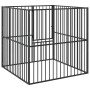 Corralito para perros con 4 paneles acero galvanizado negro de , Casetas para perros - Ref: Foro24-172210, Precio: 102,80 €, ...