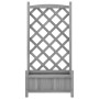 Jardinera con enrejado madera maciza de abeto gris de , Maceteros y jardineras - Ref: Foro24-365486, Precio: 73,74 €, Descuen...