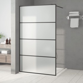 Mampara de ducha vidrio ESG esmerilado negro 115x195 cm de , Paredes y mamparas de ducha - Ref: Foro24-152133, Precio: 208,42...