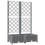 Jardinera con enrejado PP gris claro 80x40x121,5 cm de , Maceteros y jardineras - Ref: Foro24-153271, Precio: 72,87 €, Descue...