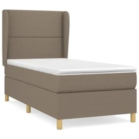 Cama box spring con colchón tela gris taupe 80x200 cm de , Camas y somieres - Ref: Foro24-3128401, Precio: 338,75 €, Descuent...