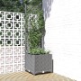 Jardinera con enrejado PP gris claro 40x40x136 cm de , Maceteros y jardineras - Ref: Foro24-153270, Precio: 63,60 €, Descuent...