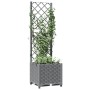 Jardinera con enrejado PP gris claro 40x40x136 cm de , Maceteros y jardineras - Ref: Foro24-153270, Precio: 63,60 €, Descuent...