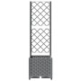 Jardinera con enrejado PP gris claro 40x40x136 cm de , Maceteros y jardineras - Ref: Foro24-153270, Precio: 63,60 €, Descuent...