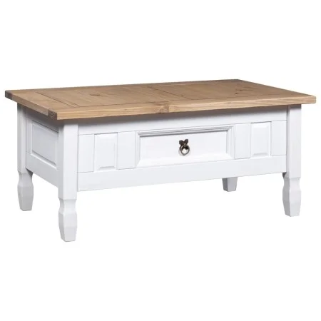 Mesa de centro Corona Range pino mexicano blanco 100x55x45 cm de vidaXL, Mesas de centro - Ref: Foro24-282626, Precio: 105,51...