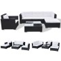 Set muebles de jardín y cojines 6 piezas ratán sintético negro de , Conjuntos de jardín - Ref: Foro24-42102, Precio: 775,56 €...