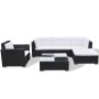 Set muebles de jardín y cojines 6 piezas ratán sintético negro de , Conjuntos de jardín - Ref: Foro24-42102, Precio: 775,56 €...
