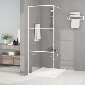 Mampara de ducha vidrio ESG transparente blanco 80x195 cm de , Paredes y mamparas de ducha - Ref: Foro24-152120, Precio: 144,...