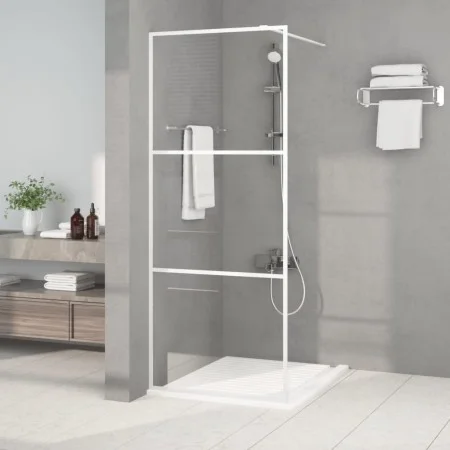 Shower screen made of transparent white ESG glass 80x195 cm by , Shower walls and screens - Ref: Foro24-152120, Price: 140,98...