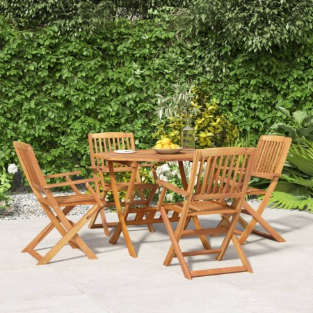 Juego de comedor de jardín 5 piezas madera maciza de acacia de , Conjuntos de jardín - Ref: Foro24-3152901, Precio: 310,93 €,...