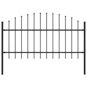Valla de jardín con puntas acero negro (1-1,25)x1,7 m de vidaXL, Paneles de vallas - Ref: Foro24-144942, Precio: 81,81 €, Des...