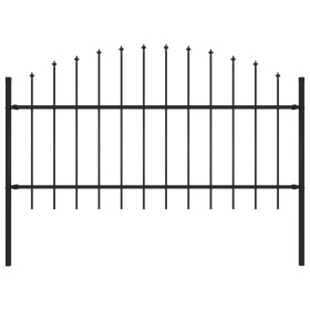 Valla de jardín con puntas acero negro (1-1,25)x1,7 m de vidaXL, Paneles de vallas - Ref: Foro24-144942, Precio: 76,68 €, Des...