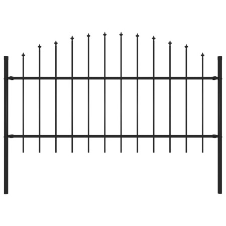 Valla de jardín con puntas acero negro (1-1,25)x1,7 m de vidaXL, Paneles de vallas - Ref: Foro24-144942, Precio: 76,68 €, Des...