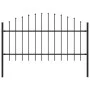 Valla de jardín con puntas acero negro (1-1,25)x1,7 m de vidaXL, Paneles de vallas - Ref: Foro24-144942, Precio: 81,81 €, Des...