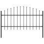 Valla de jardín con puntas acero negro (1-1,25)x1,7 m de vidaXL, Paneles de vallas - Ref: Foro24-144942, Precio: 76,68 €, Des...