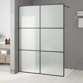 Black frosted ESG glass shower screen 140x195 cm by , Shower walls and screens - Ref: Foro24-152114, Price: 223,80 €, Discoun...