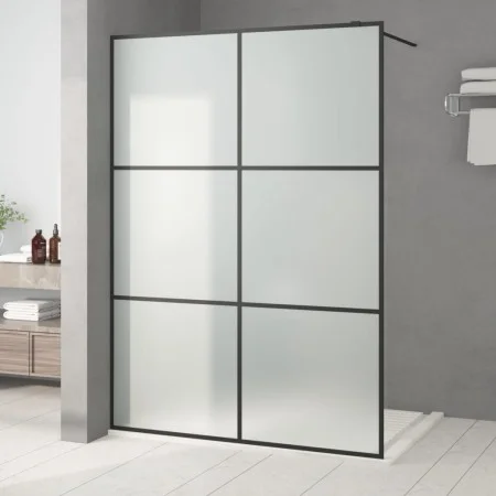 Black frosted ESG glass shower screen 140x195 cm by , Shower walls and screens - Ref: Foro24-152114, Price: 223,80 €, Discoun...