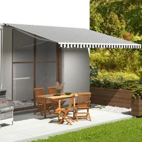 Tela de repuesto para toldo gris antracita y blanco 5x3,5 m de , Toldos - Ref: Foro24-311992, Precio: 76,04 €, Descuento: %