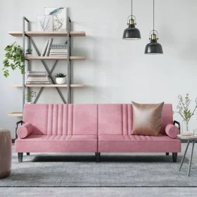 Sofá cama con reposabrazos terciopelo rosa de , Sofás - Ref: Foro24-351897, Precio: 261,37 €, Descuento: %
