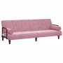 Sofá cama con reposabrazos terciopelo rosa de , Sofás - Ref: Foro24-351897, Precio: 261,37 €, Descuento: %