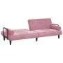 Sofá cama con reposabrazos terciopelo rosa de , Sofás - Ref: Foro24-351897, Precio: 261,37 €, Descuento: %