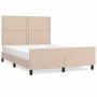 Estructura de cama cabecero cuero sintético capuchino 140x200cm de , Camas y somieres - Ref: Foro24-3125517, Precio: 201,83 €...