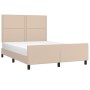 Estructura de cama cabecero cuero sintético capuchino 140x200cm de , Camas y somieres - Ref: Foro24-3125517, Precio: 201,83 €...