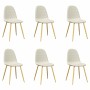 Sillas de comedor 6 unidades terciopelo blanco crema de , Sillas de comedor - Ref: Foro24-3082879, Precio: 393,65 €, Descuent...