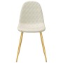 Sillas de comedor 6 unidades terciopelo blanco crema de , Sillas de comedor - Ref: Foro24-3082879, Precio: 393,65 €, Descuent...