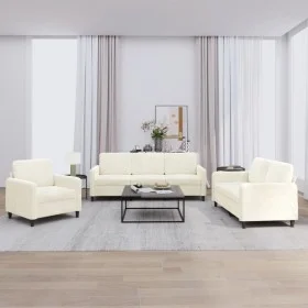 3-piece cream velvet sofa set by , Sofas - Ref: Foro24-3201942, Price: 717,09 €, Discount: %
