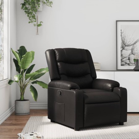 Sillón reclinable de cuero sintético negro de , Sillones - Ref: Foro24-374119, Precio: 238,53 €, Descuento: %
