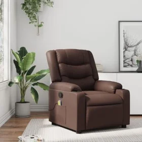 Sillón de masaje reclinable cuero sintético marrón de , Sillones - Ref: Foro24-374125, Precio: 242,45 €, Descuento: %