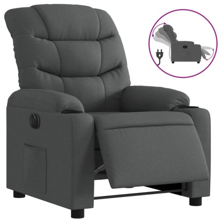 Sillón reclinable eléctrico de tela gris oscuro de , Sillones - Ref: Foro24-3206628, Precio: 264,64 €, Descuento: %