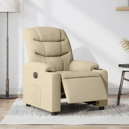 Sillón reclinable eléctrico de tela crema de , Sillones - Ref: Foro24-3206635, Precio: 293,41 €, Descuento: %