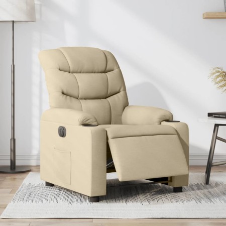 Sillón reclinable eléctrico de tela crema de , Sillones - Ref: Foro24-3206635, Precio: 288,50 €, Descuento: %