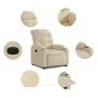 Sillón reclinable eléctrico de tela crema de , Sillones - Ref: Foro24-3206635, Precio: 293,41 €, Descuento: %