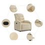 Sillón reclinable eléctrico de tela crema de , Sillones - Ref: Foro24-3206635, Precio: 288,50 €, Descuento: %